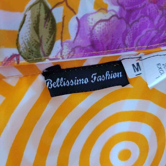 Bellissimo Fashion Floral Swirl Multicolored Mid Length Silk Blend Wrap Skirt - Picture 3 of 5